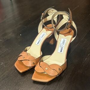 Jimmy Choo Drya 65 sandal in brown, size 35